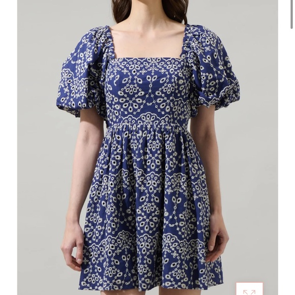 Sugarlips Blue and White Floral Mini Dress - Picture 2 of 4